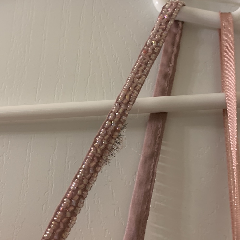 Pale pink/ light purple formal criss cross beaded rhinestone dress - Picture 11 of 11
